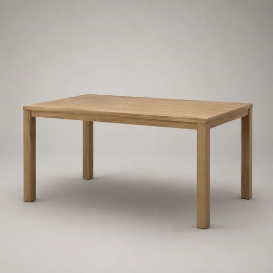 Tavolo da pranzo rettangolare in legno massello, colore rovere naturale, 120 × 75 × 75 cm